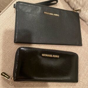Michael Kors Black Wristlet and Wallet Duo